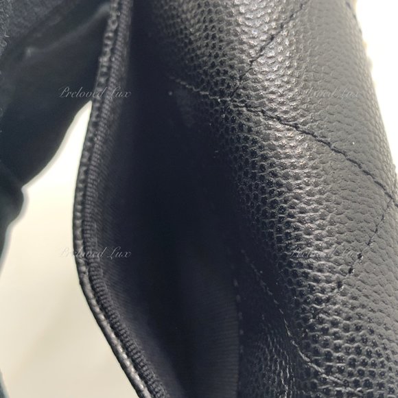 Authentic CHANEL Black Caviar Mini Clutch Wallet Crossbody Bag  GHW - Picture 7 of 12